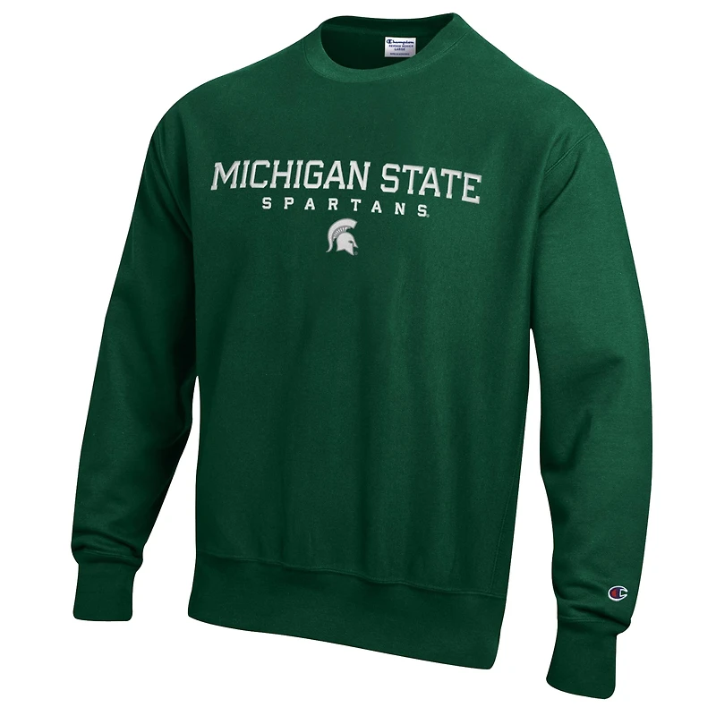 Men's Champion Green Michigan State Spartans Relentless Reverse Weave Sweatshirt