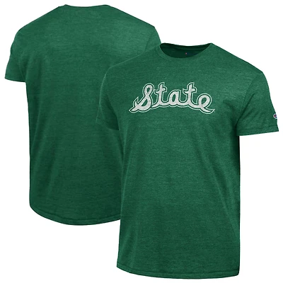 Men's Champion  Green Michigan State Spartans Vintage Triumph Tri-Blend T-Shirt