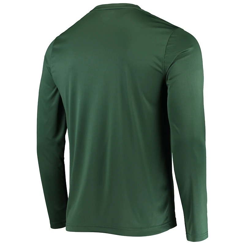 T-shirt à manches longues pour hommes Champion Green Michigan State Spartans Wordmark Slash