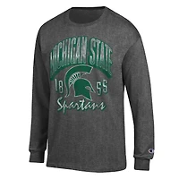 Men's Champion  Heather Charcoal Michigan State Spartans Bold Long-Sleeve T-Shirt