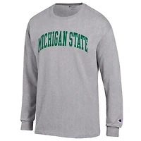 T-shirt à manches longues Basic Arch gris chiné pour homme, champion des Spartans de l'État du Michigan