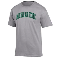 T-shirt basique Arch gris chiné pour homme, champion des Spartans de l'État du Michigan