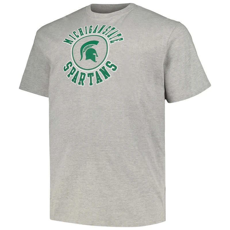 T-shirt Champion Heather Grey Michigan State Spartans Big & Tall Circle Logo pour hommes
