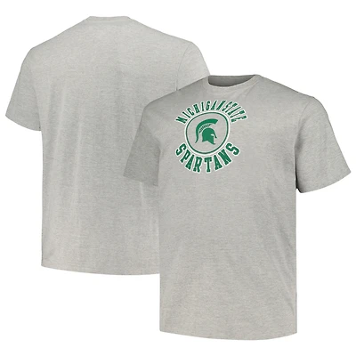 T-shirt Champion Heather Grey Michigan State Spartans Big & Tall Circle Logo pour hommes