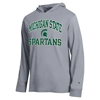 T-shirt à capuche manches longues Champion Heather Gray Michigan State Spartans High Motor All-Star pour homme
