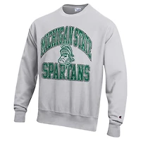 Sweat-shirt à enfiler tissage inversé Late Night Michigan State Spartans Champion Heather Gray pour hommes