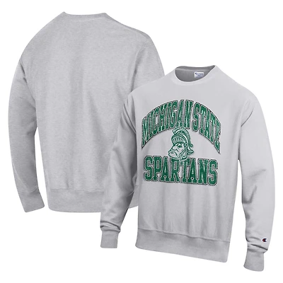 Sweat-shirt à enfiler tissage inversé Late Night Michigan State Spartans Champion Heather Gray pour hommes