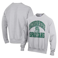 Sweat-shirt à enfiler tissage inversé Late Night Michigan State Spartans Champion Heather Gray pour hommes