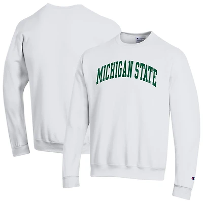 Sweat-shirt en polaire blanc Champion pour homme, Michigan State Spartans Basic Arch