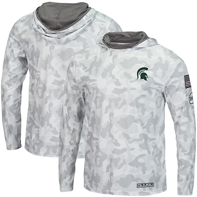 Haut à capuche manches longues Colosseum Arctic Camo Michigan State Spartans OHT pour hommes