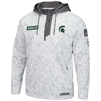 Men's Colosseum Arctic Camo Michigan State Spartans OHT Military Appreciation Quarter-Zip Hoodie