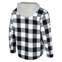 Men's Colosseum Black/White Michigan State Spartans Buffalo Plaid Full-Zip Jacket