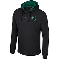 T-shirt à capuche thermique affirmatif pour hommes, noir, Michigan State Spartans, Colosseum
