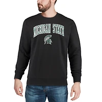 Sweat-shirt à col rond avec logo et arc des Spartans de l'État du Michigan, Colosseum, noir pour hommes