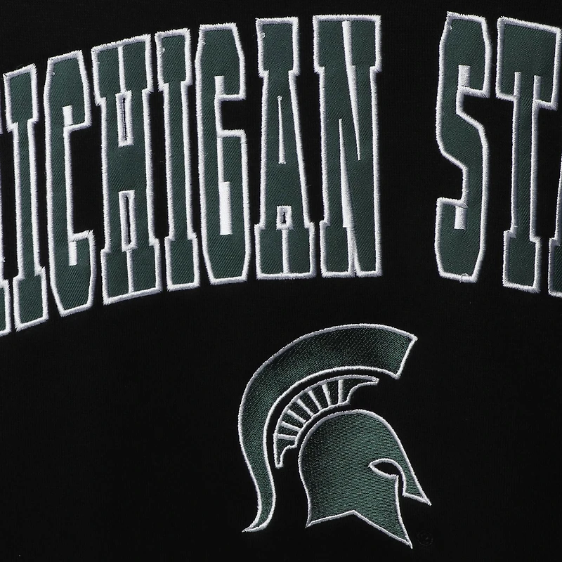 Sweat-shirt à col rond avec logo et arc des Spartans de l'État du Michigan, Colosseum, noir pour hommes