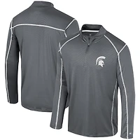 Coupe-vent Colosseum noir Michigan State Spartans Cameron pour hommes avec quart de zip