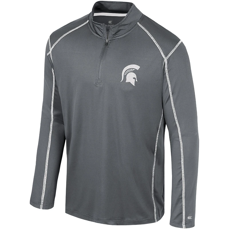 Coupe-vent Colosseum noir Michigan State Spartans Cameron pour hommes avec quart de zip