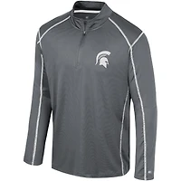 Coupe-vent Colosseum noir Michigan State Spartans Cameron pour hommes avec quart de zip