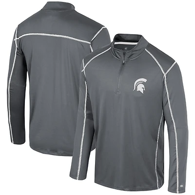 Coupe-vent Colosseum noir Michigan State Spartans Cameron pour hommes avec quart de zip