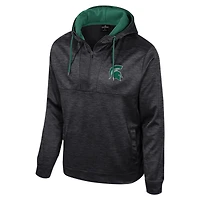Sweat à capuche demi-zip Cypher pour homme Colosseum Black Michigan State Spartans