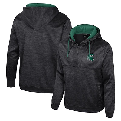 Men's Colosseum Black Michigan State Spartans Cypher Half-Zip Hoodie
