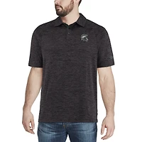 Men's Colosseum Black Michigan State Spartans Down Swing Polo