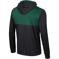 T-shirt à capuche manches longues pour hommes Colosseum noir Michigan State Spartans Warm Up