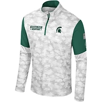 Men's Colosseum  Camo Michigan State Spartans OHT Military Appreciation Tomahawk Quarter-Zip Windshirt