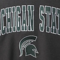 Men's Colosseum Charcoal Michigan State Spartans Arch & Logo Crew Neck Sweatshirt