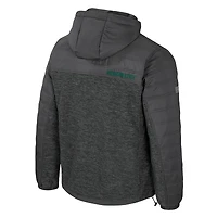 Men's Colosseum Charcoal Michigan State Spartans Nightman Full-Zip Hoodie Puffer Jacket