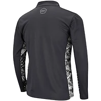 Men's Colosseum Charcoal Michigan State Spartans OHT Military Appreciation Digital Camo Lightweight Quarter-Zip Pullover