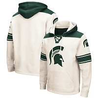Men's Colosseum Cream Michigan State Spartans 2.0 Lace-Up Pullover Hoodie