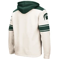 Men's Colosseum Cream Michigan State Spartans 2.0 Lace-Up Pullover Hoodie