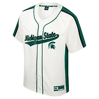 Maillot de baseball boutonné Ruth des Michigan State Spartans Colosseum crème pour hommes
