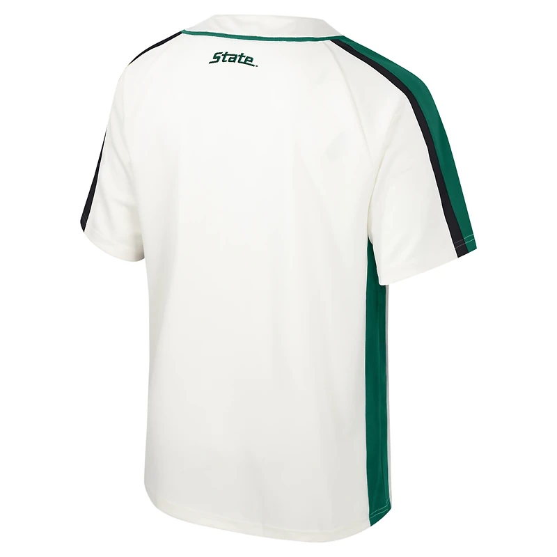 Maillot de baseball boutonné Ruth des Michigan State Spartans Colosseum crème pour hommes