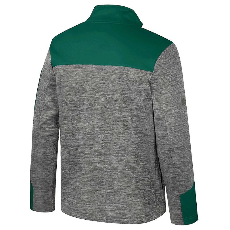 Veste zippée complète pour homme Colosseum gris/vert Michigan State Spartans Guard