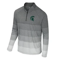 Men's Colosseum  Gray Michigan State Spartans AI Striped Mesh Quarter-Zip Raglan Windshirt