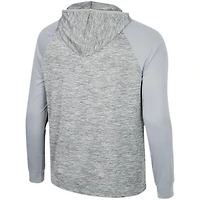 Men's Colosseum Gray Michigan State Spartans Cybernetic Raglan Quarter-Zip Hooded Top