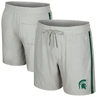 Short Mac gris Colosseum pour homme des Spartans de l'État du Michigan