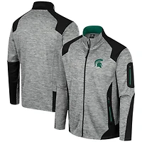 Veste entièrement zippée Colosseum Grey Michigan State Spartans Silberman pour hommes