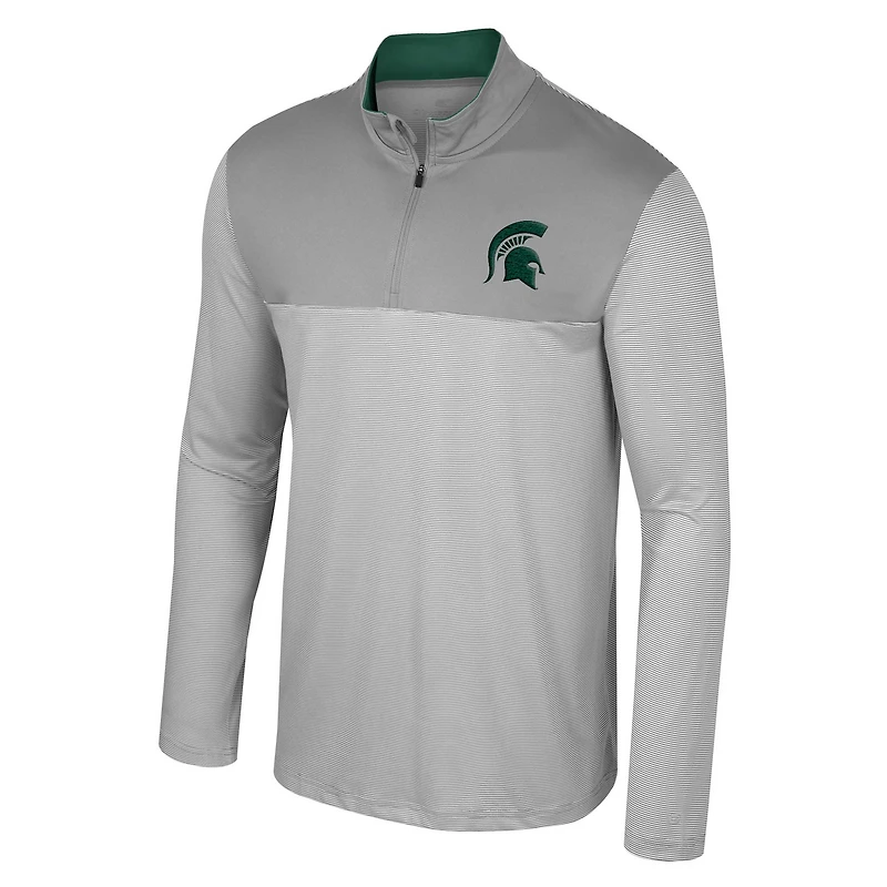 Haut à quart de zip Tuck pour hommes, gris Colosseum, Michigan State Spartans