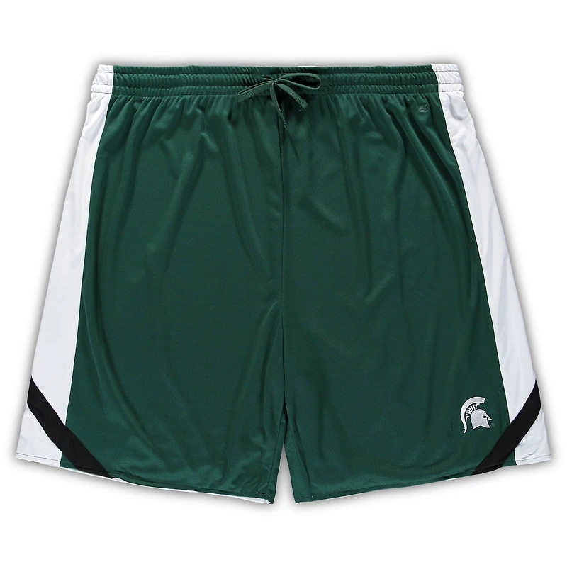 Short réversible pour hommes, vert Colosseum/blanc, Michigan State Spartans Big & Tall Team