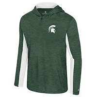 Men's Colosseum Green Michigan State Spartans Always Sunny Quarter-Zip Hoodie