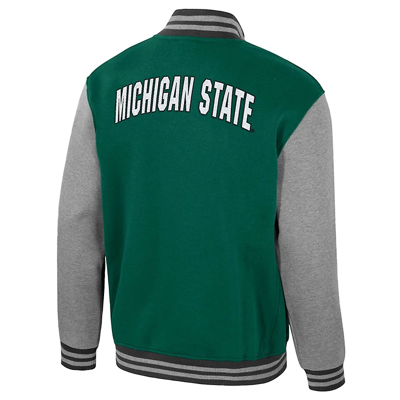 Men's Colosseum  Green Michigan State Spartans Ambi-Turner Full-Zip Varsity Jacket