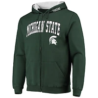Men's Colosseum Green Michigan State Spartans Arch & Logo 3.0 Full-Zip Hoodie