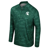 Men's Colosseum Green Michigan State Spartans Carson Raglan Quarter-Zip Jacket