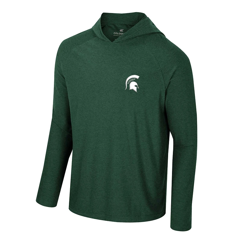 T-shirt à capuche manches longues raglan en jersey Cloud Michigan State Spartans pour hommes Colosseum vert