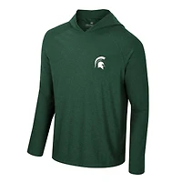 T-shirt à capuche manches longues raglan en jersey Cloud Michigan State Spartans pour hommes Colosseum vert