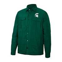 Men's Colosseum Green Michigan State Spartans Detonate Quilted Full-Snap Jacket