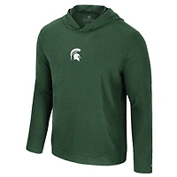 Sweat à capuche manches longues et col rond pour homme Michigan State Spartans vert Colosseum